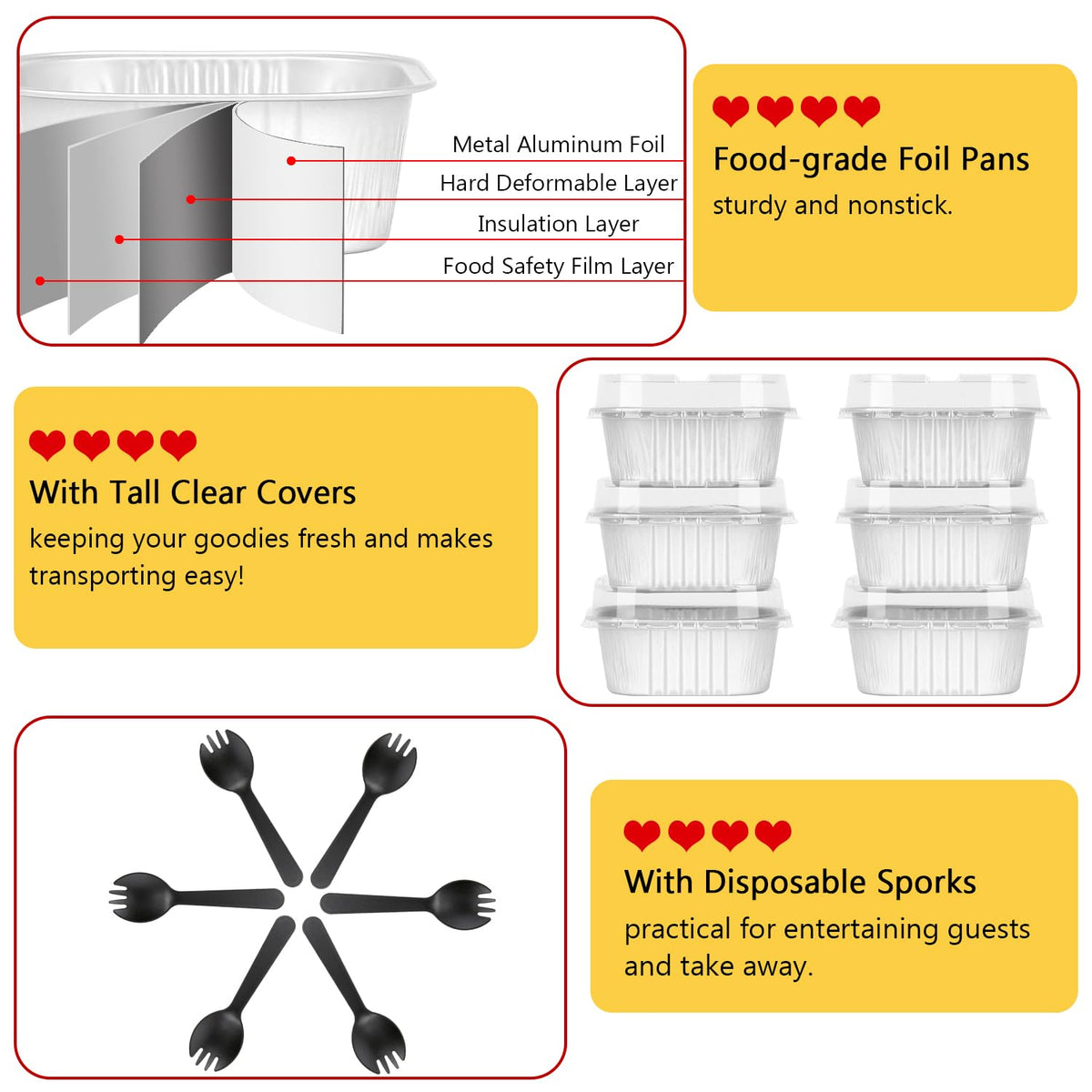 LNYZQUS disposable spoons pair with lids for easy take-home desserts