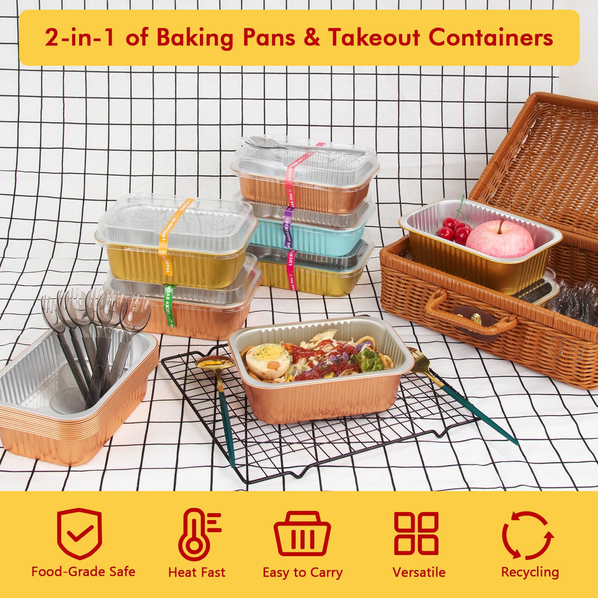 LNYZQUS sporks included with the containers for convenient meals on the go.