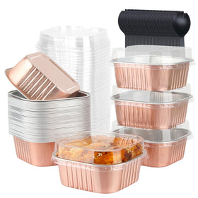 LNYZQUS mini cake pans with lids and spoons for grab-and-go desserts.