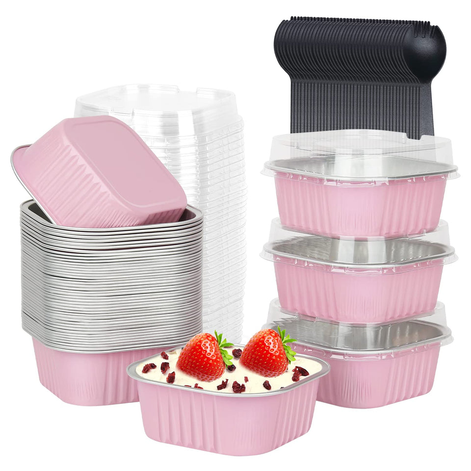 LNYZQUS mini cake pans with pink lids for grab and go desserts