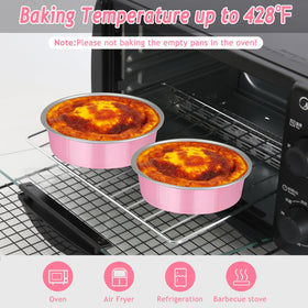 LNYZQUS oven-safe mini tins tolerate high temps for versatile recipes.