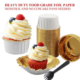 LNYZQUS oven-safe cupcake cups foil material suitable for ovens and air fryers