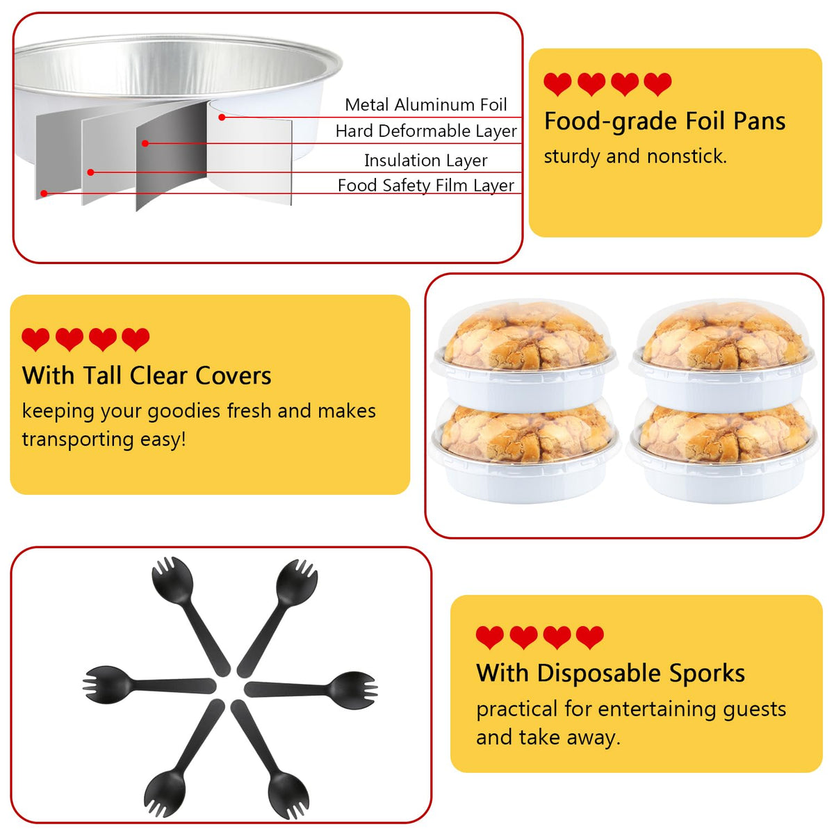 LNYZQUS oven-safe mini pans compatible up to 482°F for versatile cooking