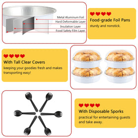 LNYZQUS oven-safe mini pans compatible up to 482°F for versatile cooking