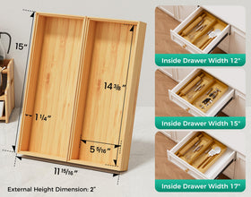 Lochantie bamboo wooden box organizer for drawers supports versatile storage in kitchen and bath.