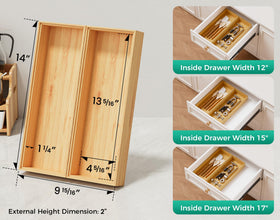 Lochantie stackable bamboo trays adapt to your drawer layout for flexible storage.