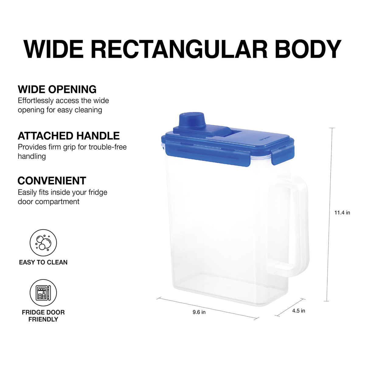 LocknLock Aqua Fridge Door Water Jug fridge-door fit emphasizes easy access and space saving.