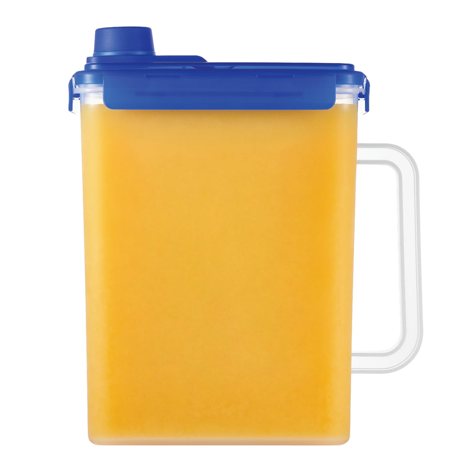 LocknLock Aqua Fridge Door Water Jug front view, slim 1-gallon pitcher ideal for compact fridges.