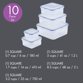 LocknLock Easy Essentials 41-ounce square container neatly stores dry ingredients in the fridge.