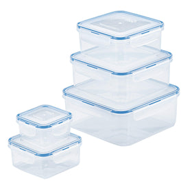 LocknLock Easy Essentials 68-ounce square container with airtight seal keeps snacks fresh.
