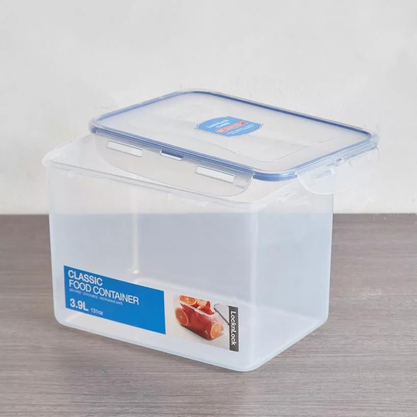 LocknLock Easy Essentials pantry container on shelf, showing stackable, space-saving design.