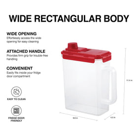 LocknLock Aqua jug fits neatly in fridge door, maximizing storage space.
