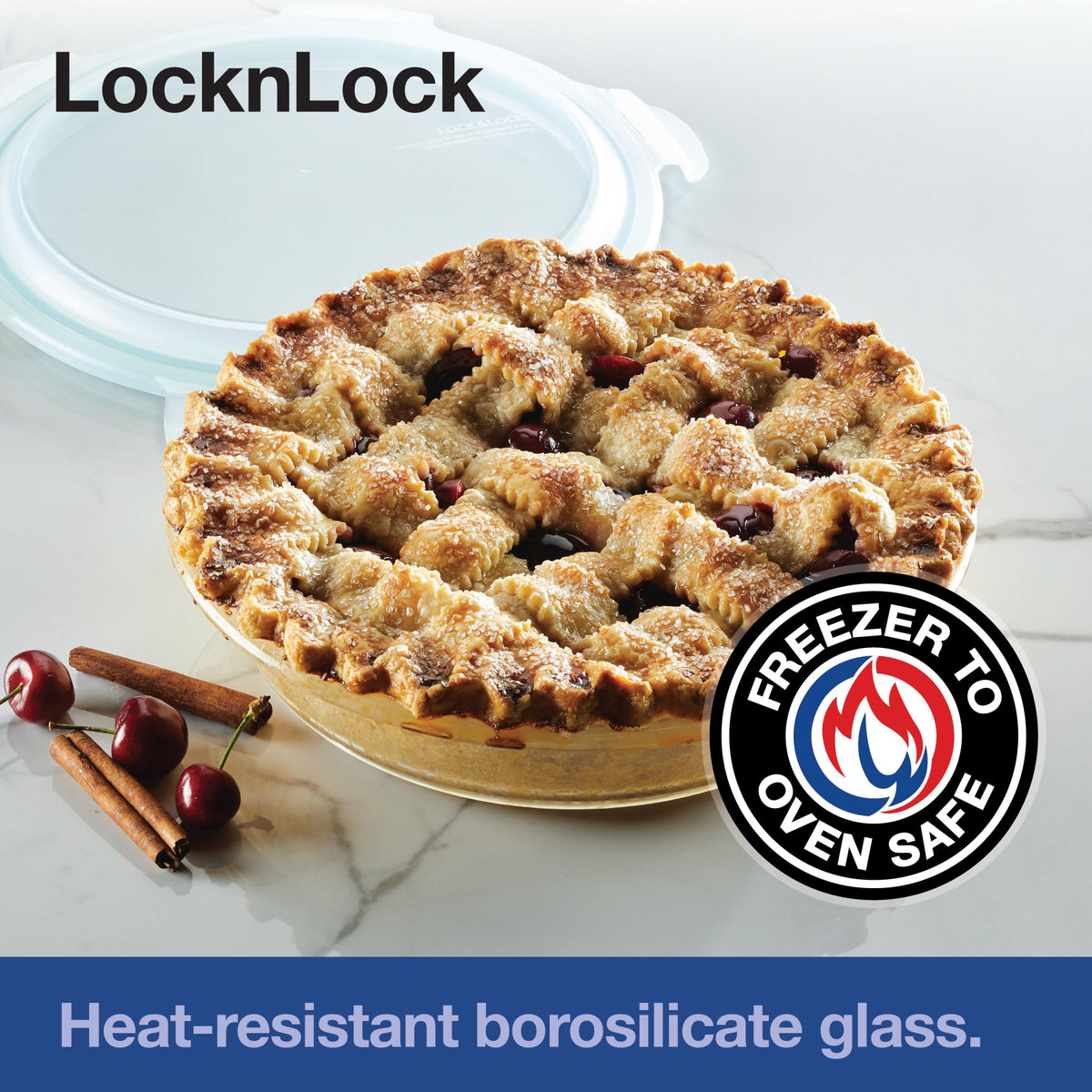 Borosilicate glass pie dish highlighting clarity and durability