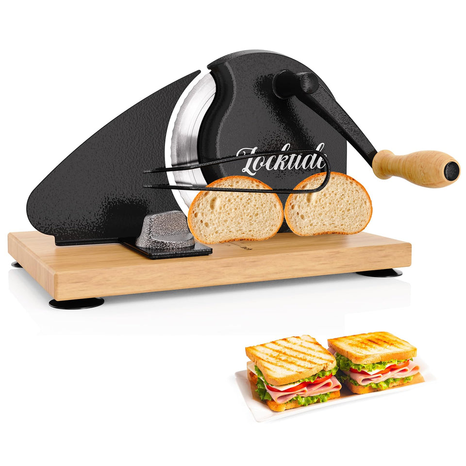 LockTide bread slicer with conveyor for smooth, continuous slicing of large loaves.