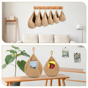 LOCS MICRAI natural fiber hanging basket texture adds rustic charm