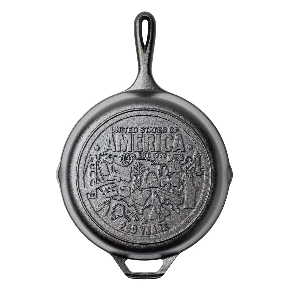 Lodge 10.25-inch skillet with teardrop handle ideal for quick weeknight meals.