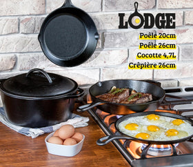 Lodge 10.25-inch skillet pre-seasoned ideal for even sautéing