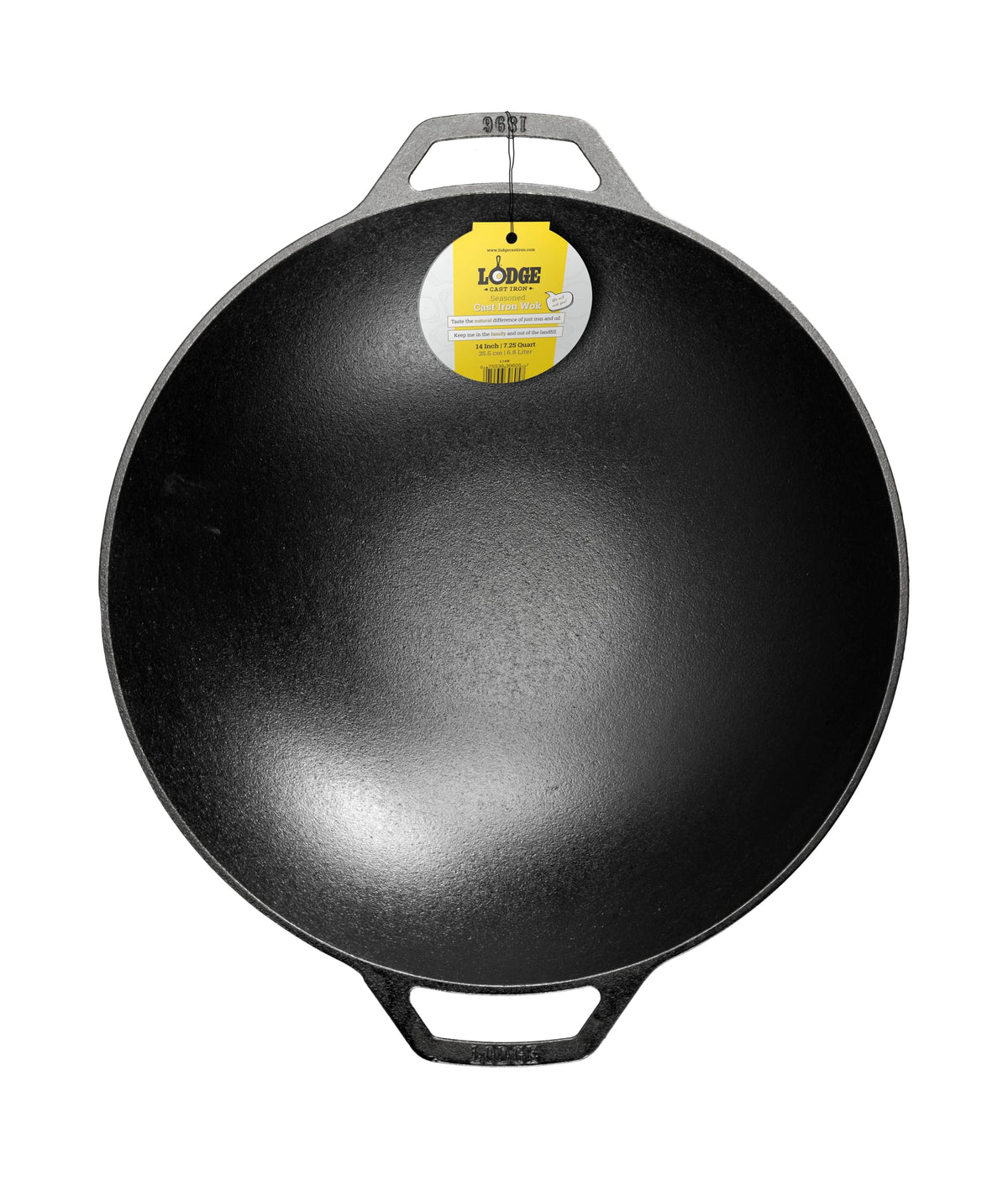 Lodge 14-inch wok with dual loop handles for easy maneuvering while stir-frying