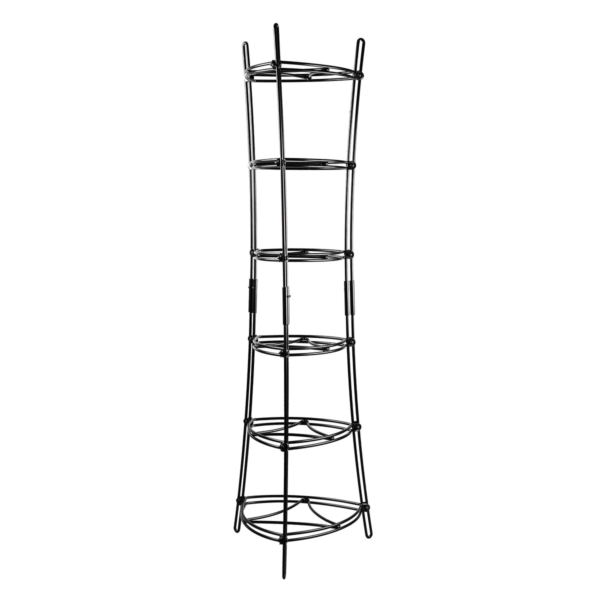 Lodge 6-tier tower front view shows sturdy steel storage for cast iron.
