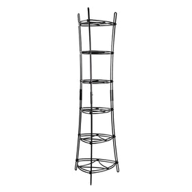Lodge 6-tier tower front view shows sturdy steel storage for cast iron.
