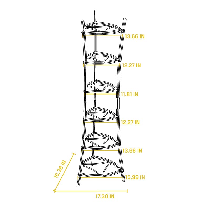 Lodge 6-tier tower pantry-ready arrangement keeps cookware organized.