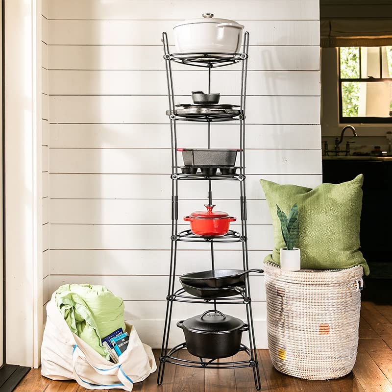 Lodge 6-tier tower side view illustrating a space-saving design for kitchens.