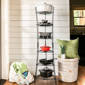 Lodge 6-tier tower side view illustrating a space-saving design for kitchens.