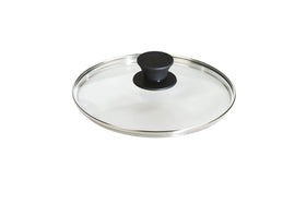Lodge 8-inch round tempered glass lid for visibility while cooking.