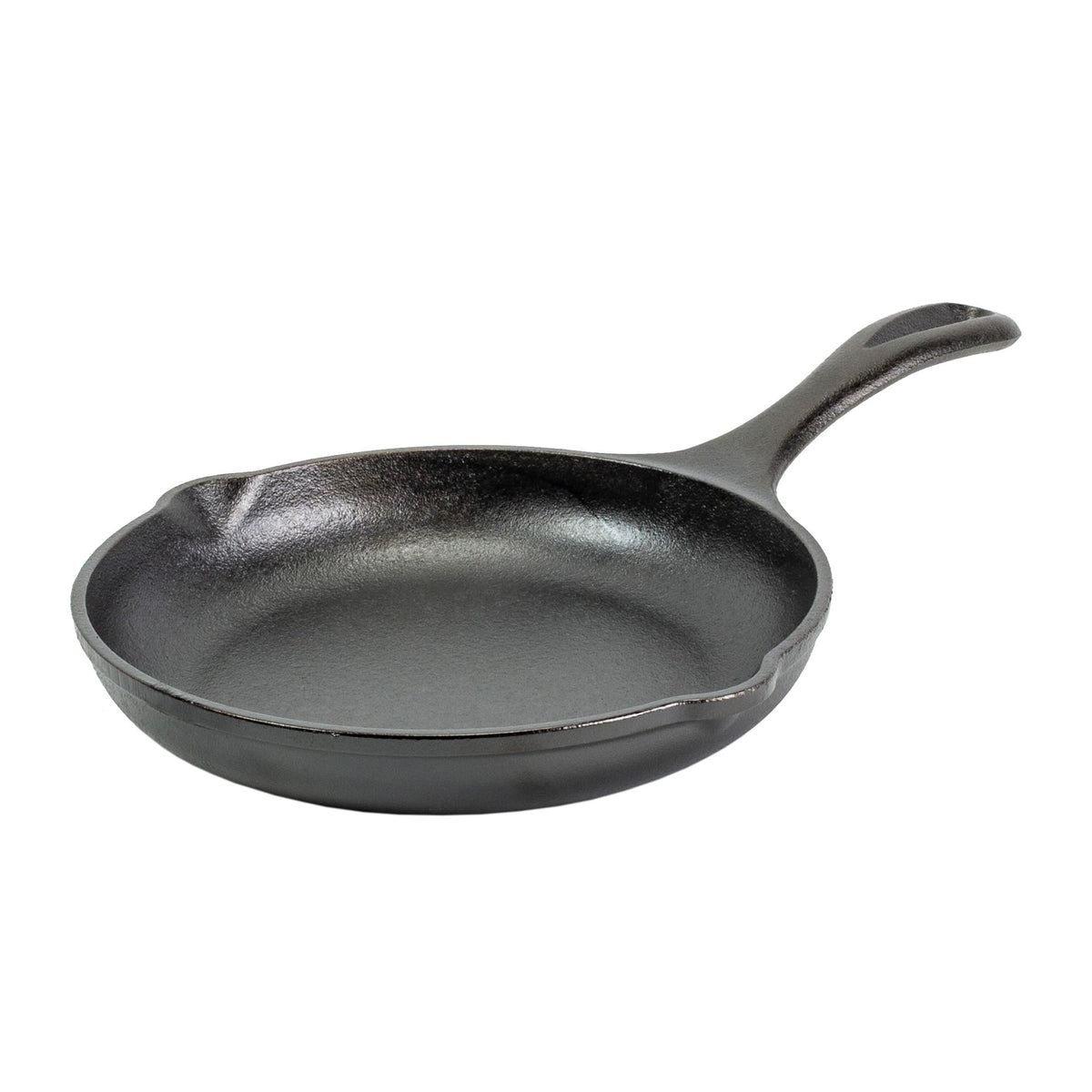 Lodge 8-inch cast iron skillet, Chef Collection, ideal for even searing and quick heat recovery.