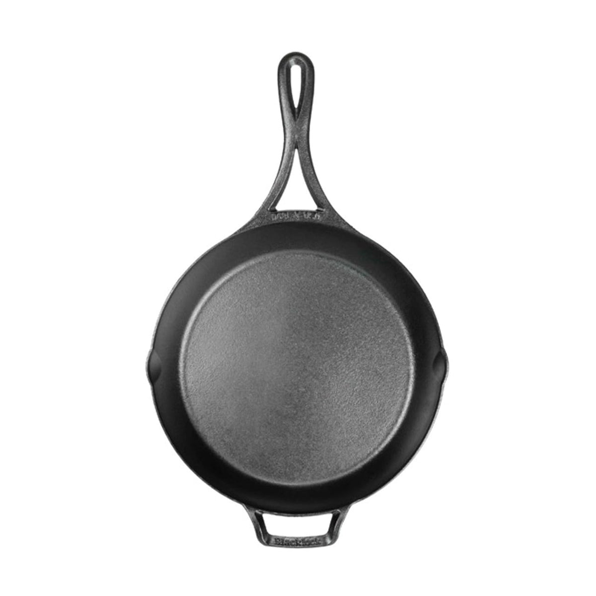 Lodge Blacklock 10.25-inch skillet side view with extended raised handle