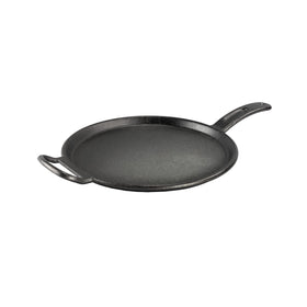 Lodge Bold 12-inch seasoned griddle ready to use for quick meals.