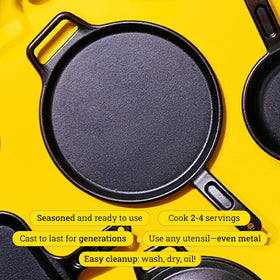 Lodge Bold with modern handles ensures secure grip while cooking.