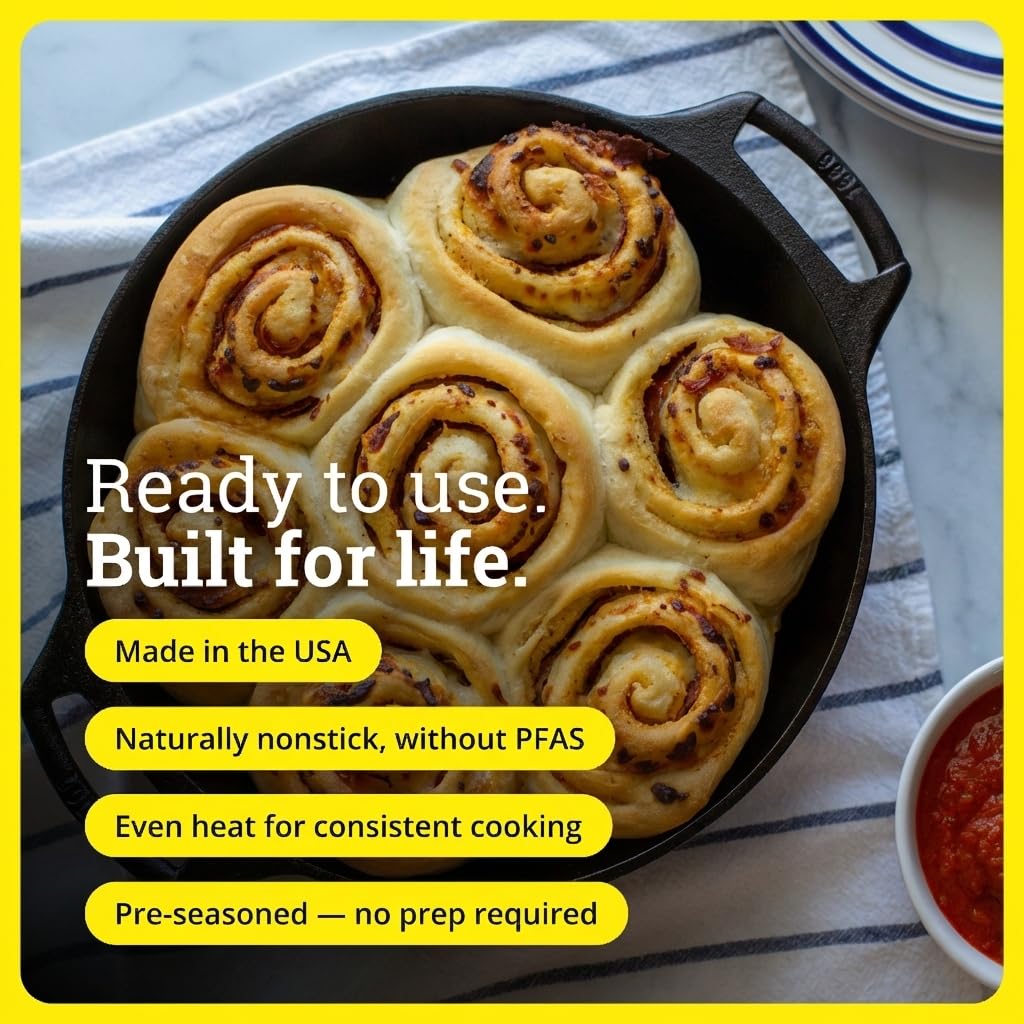 Lodge cast-iron bakeware even heat supports consistent browning