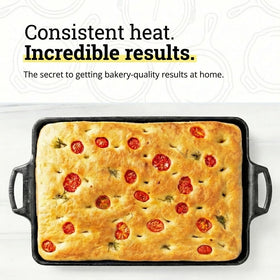 Lodge cast iron baking pan ideal for cookies and jelly rolls.