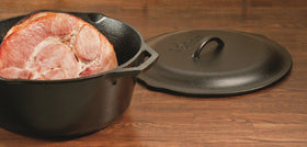 Lodge oven-safe Dutch oven transitions from stovetop to oven.