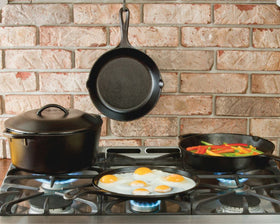 Versatile 5-quart Lodge Dutch oven suitable for baking, braising, and more.