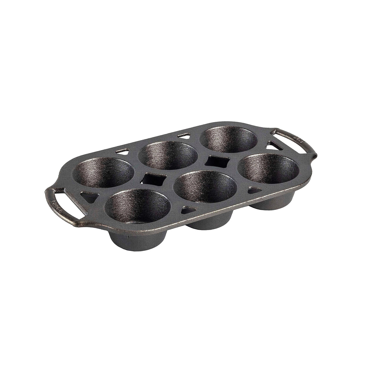 Lodge Cast Iron Muffin Pan 6-well design for even browning and crust.