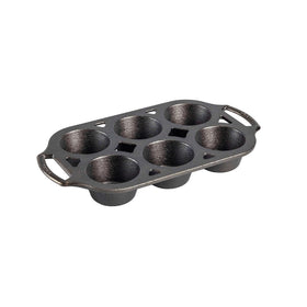 Lodge Cast Iron Muffin Pan 6-well design for even browning and crust.