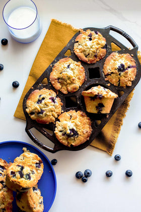 Lodge Cast Iron Muffin Pan edge-to-edge heat ensures consistent muffins.
