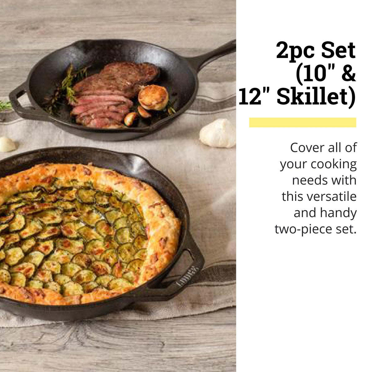 Lodge Chef Collection 12in skillet ideal for larger batches and sautéing.