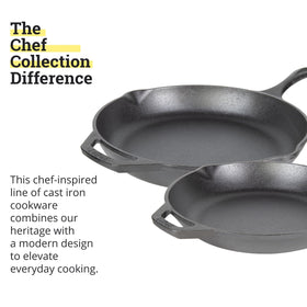 Lodge Chef Collection spatula-friendly design protects skillets during flipping.