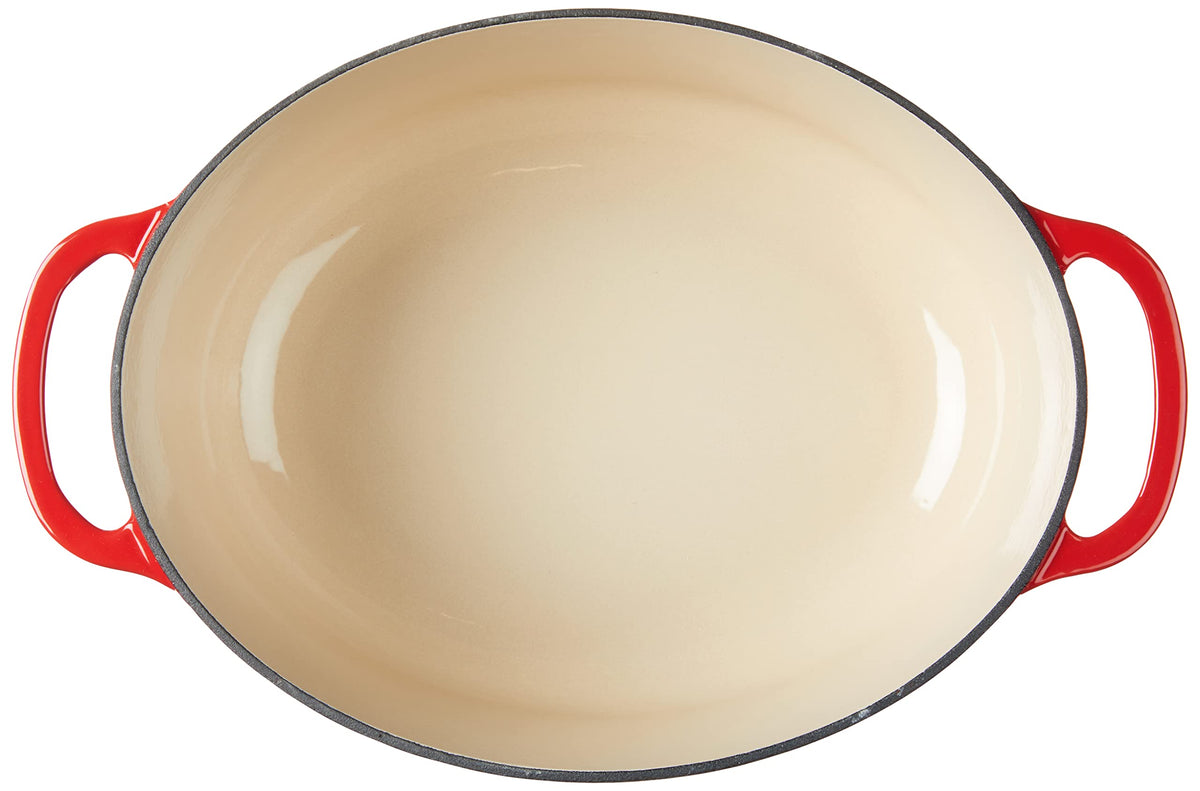 Dual handles on Lodge Dutch oven provide safe lifting