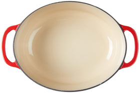 Dual handles on Lodge Dutch oven provide safe lifting