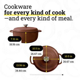 Lodge enamel cast iron lid showcasing moisture sealing for juicy braises.