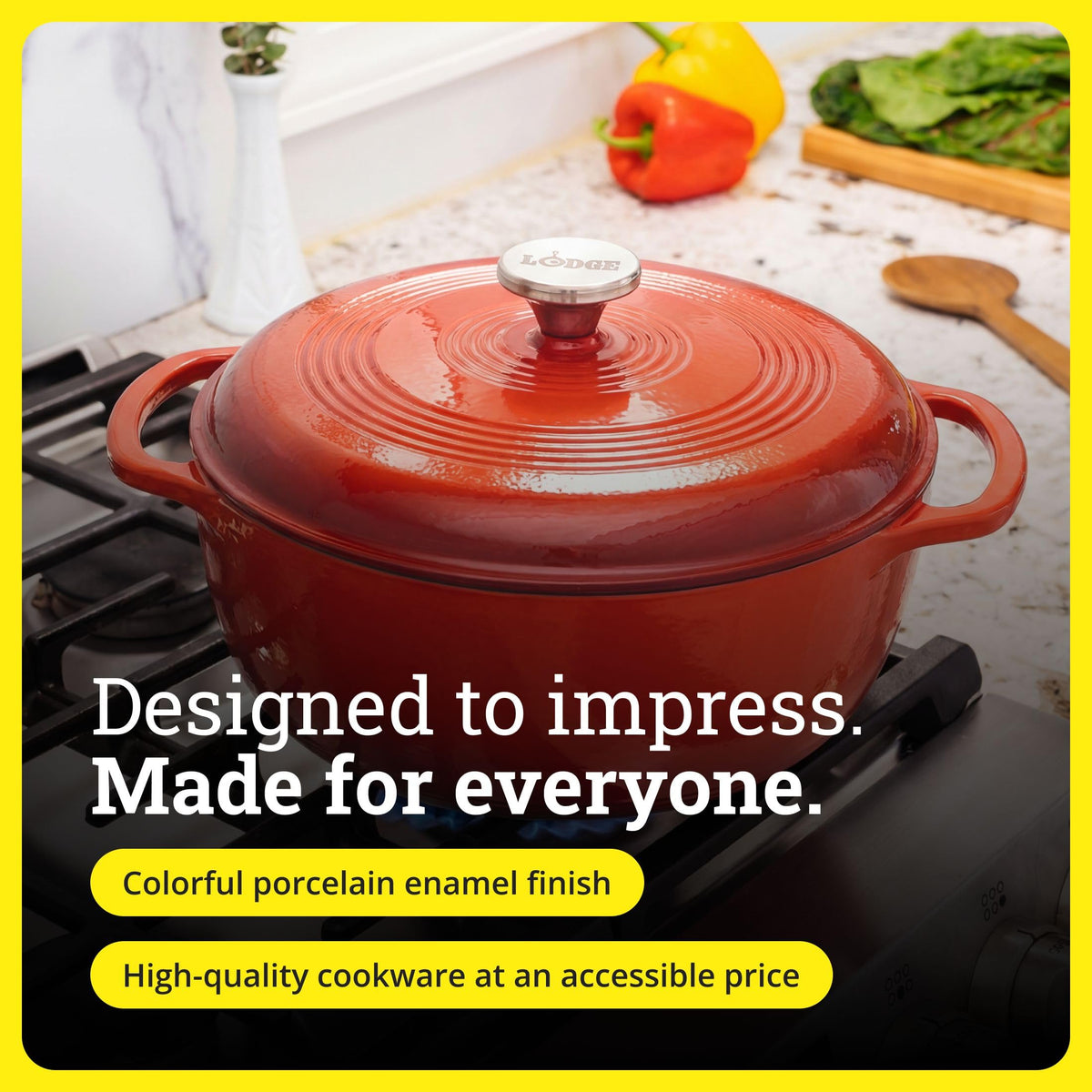 Lodge Dutch Oven Poppy 6qt excels at bread baking with crusty exterior