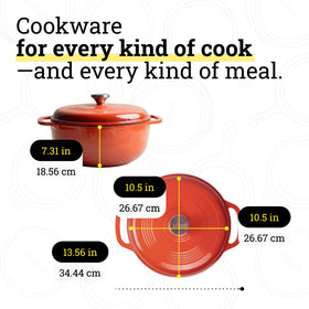 Lodge Dutch Oven Poppy 6qt is compatible with stove to oven transitions