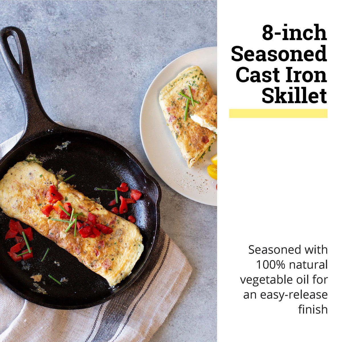 Lodge skillet with ergonomic handles, comfortable grip for long cooking sessions.