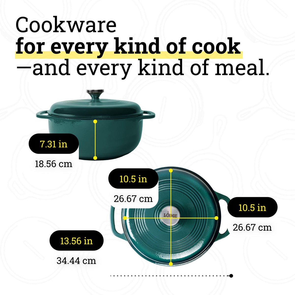 Lodge Essential Enamel Cast Iron Dutch Oven Lagoon simmering sauce with even heat