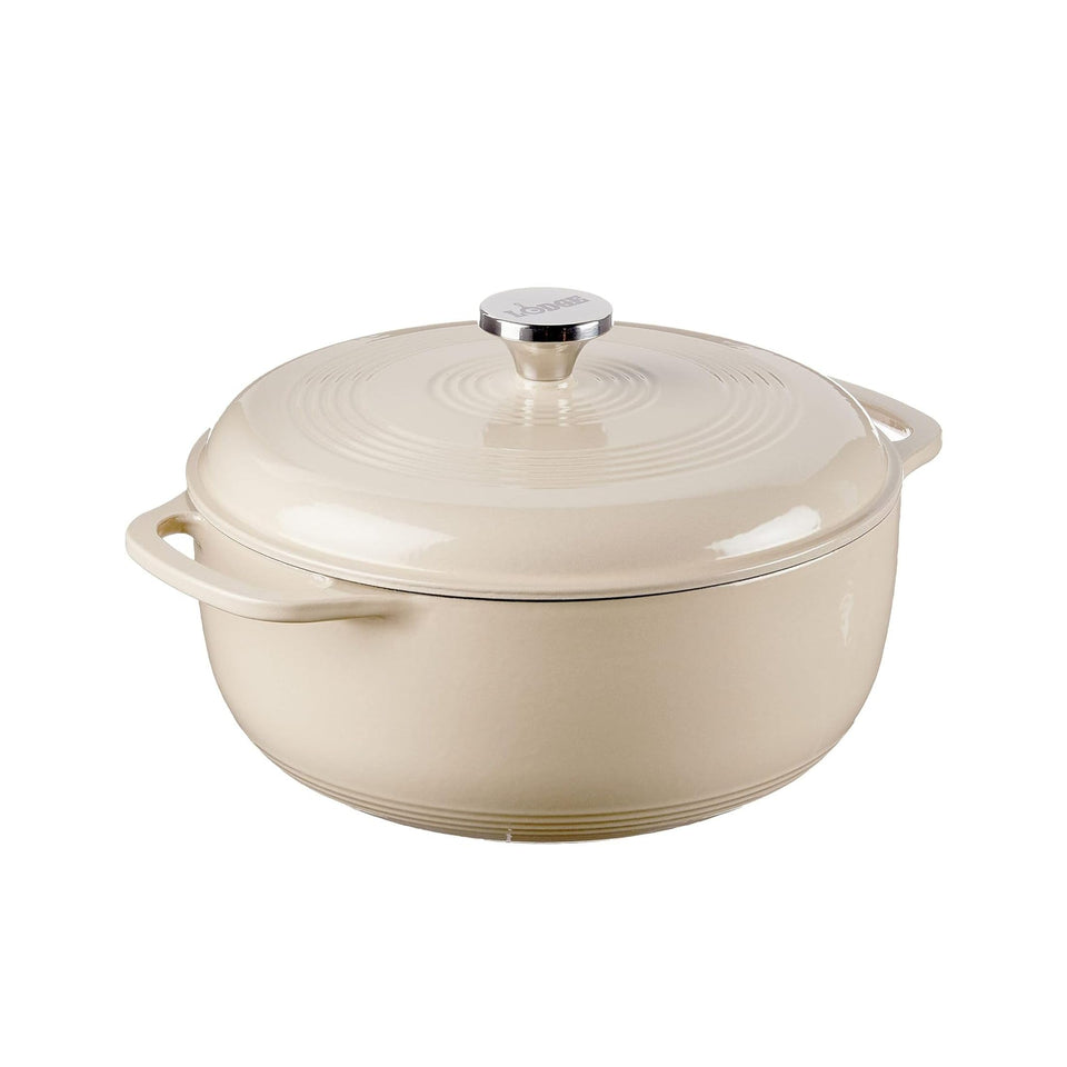 Lodge Essential Enamel Cast Iron Dutch Oven for bread baking with even heat.