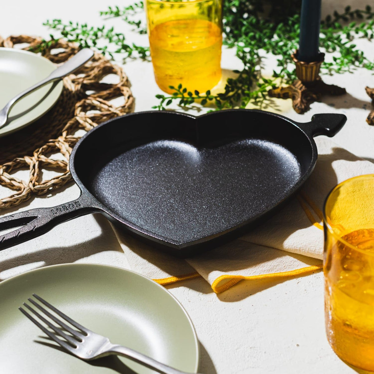 Lodge gift-ready heart skillet highlights design for gifting
